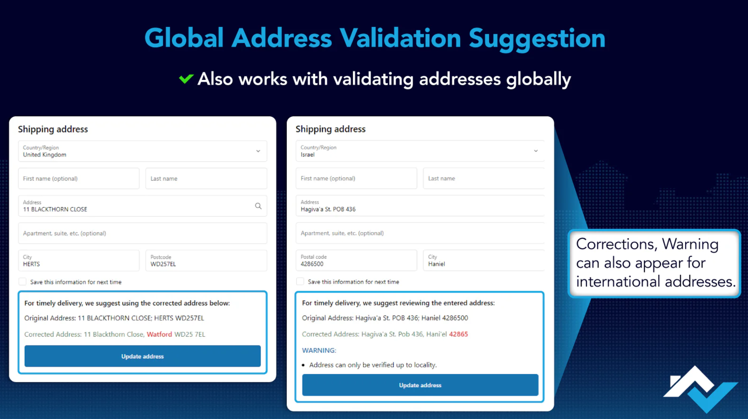 Address Validation Suggestion Graphic