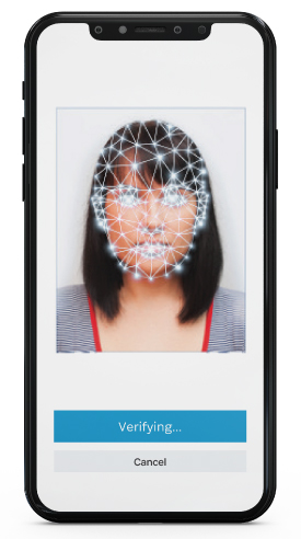 The algorithm will recognize a matchup between a user selfie and their ID image.