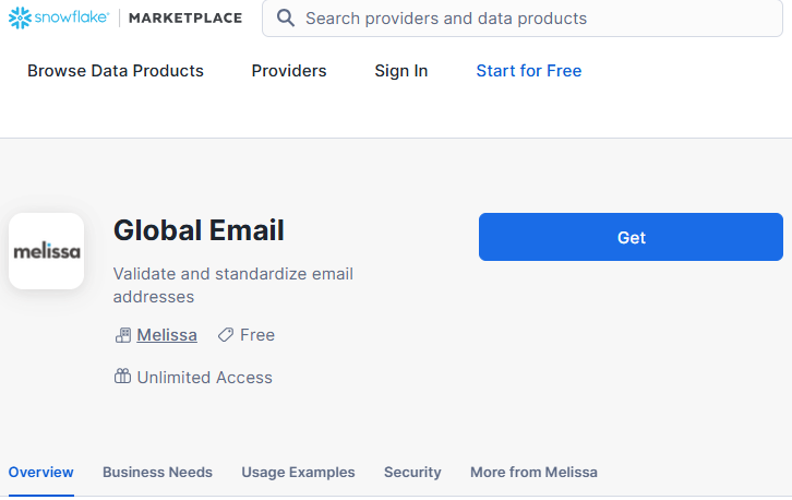 Global Email on the Snowflake Marketplace
